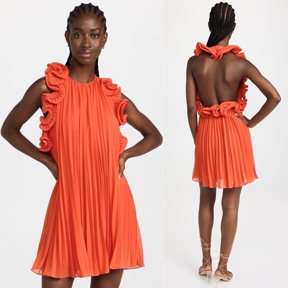 Amur Mimi Mini Dress in Red Orange